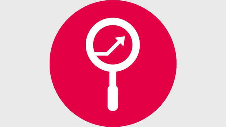 Icon with magnifying glass
