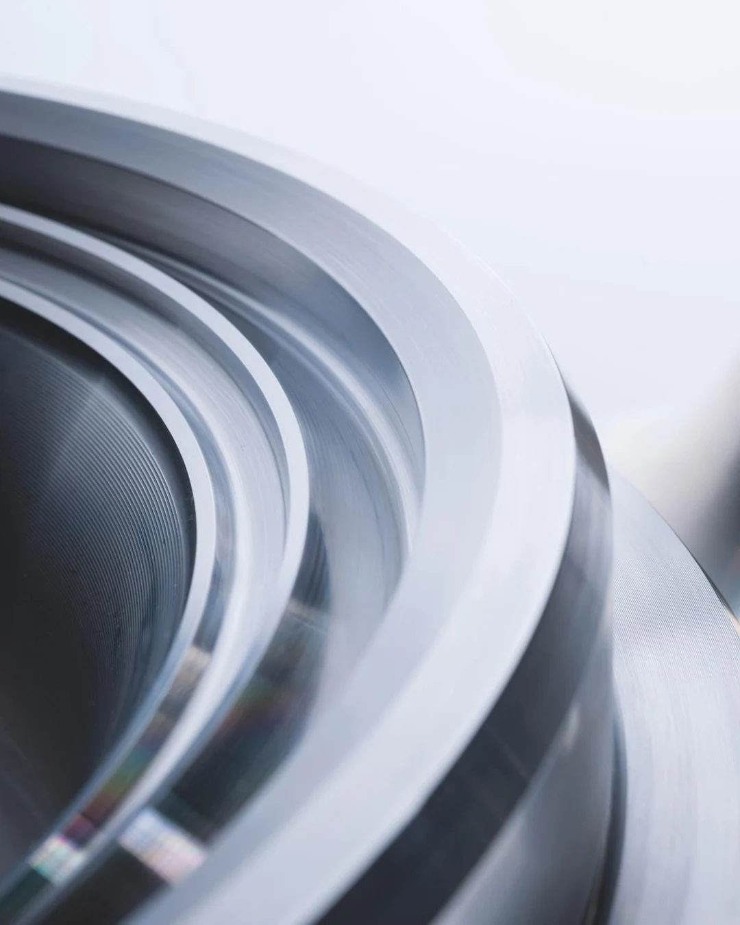 Close-up of precision-engineered metal components for marine engines.