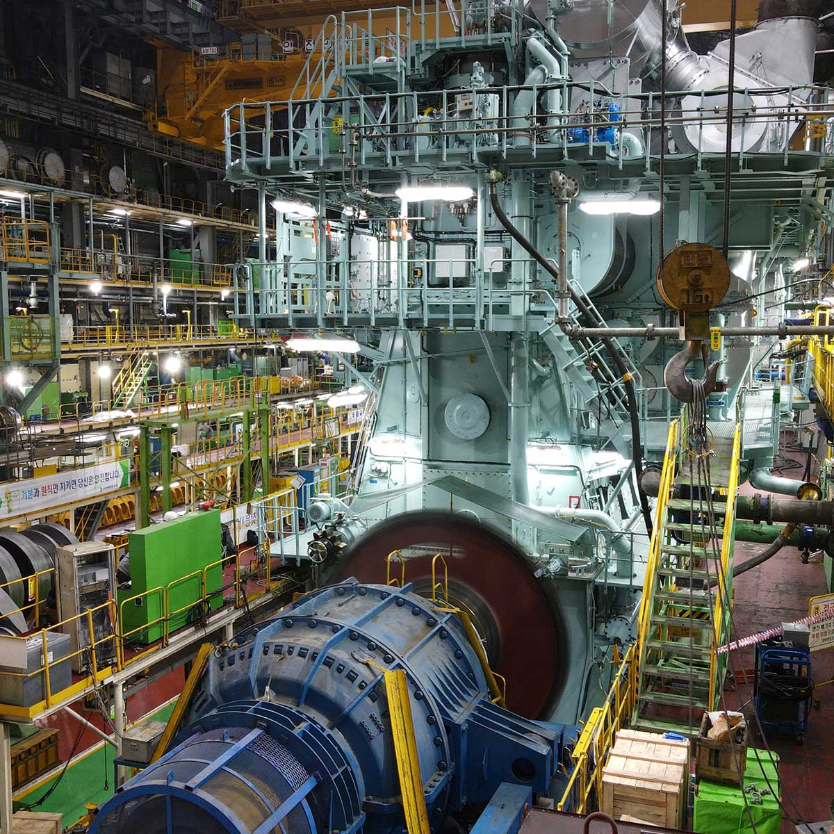 Two-stroke marine engine in production