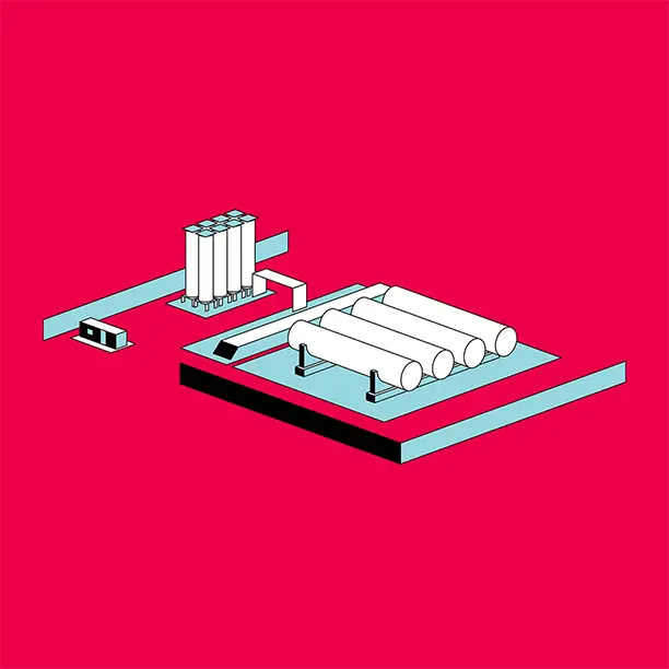 illustration of a plant on red background