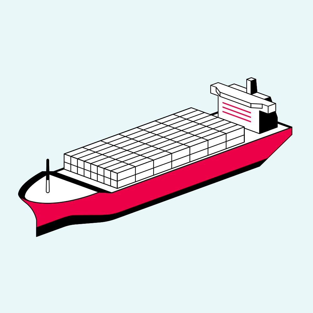 Illustration of a large container ship