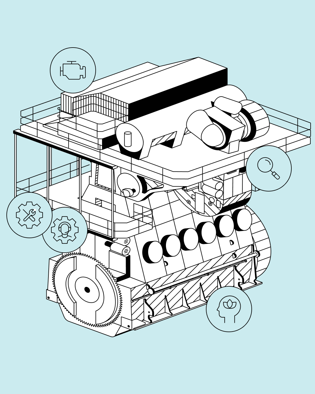 illustration of a two-stroke engine