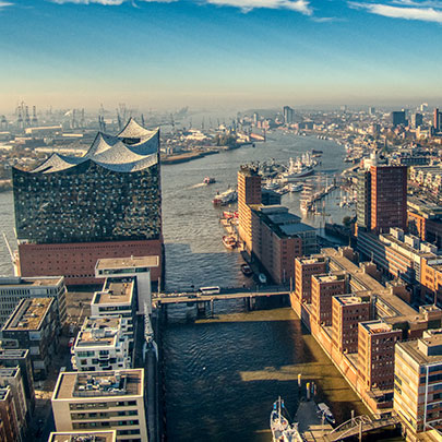 arial view of Hamburg