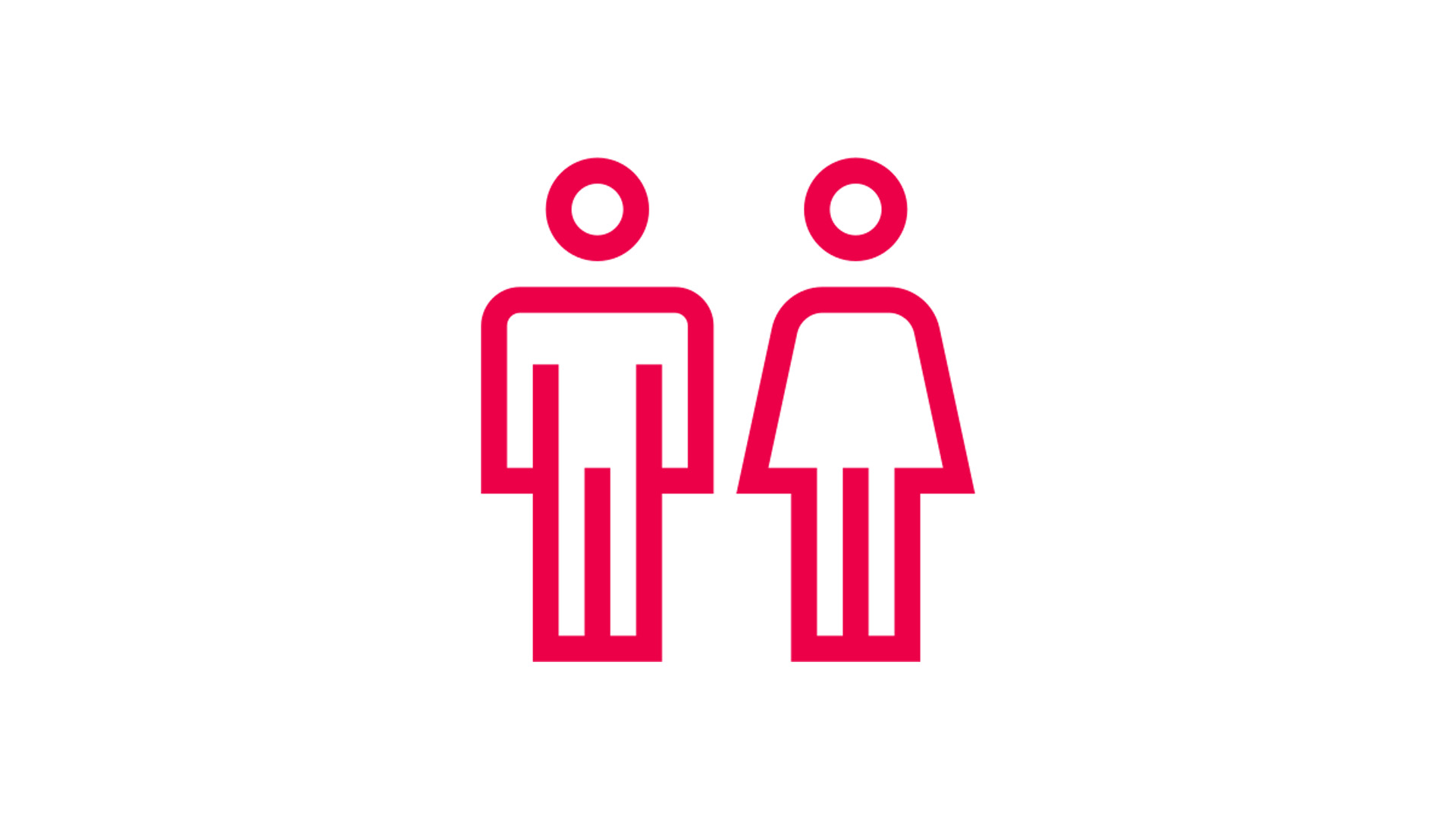 Man and woman icon red