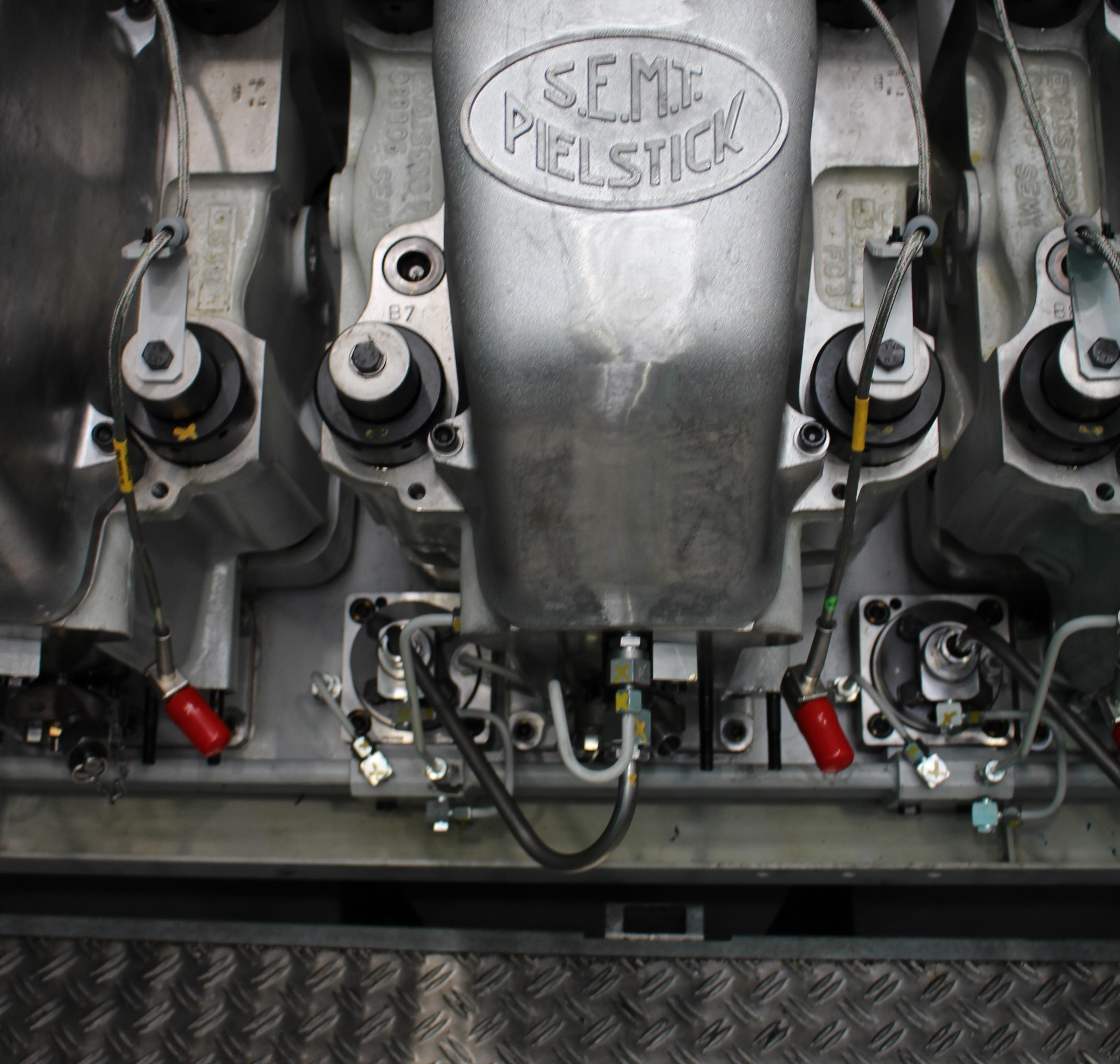 SEMT pielstick engine close up