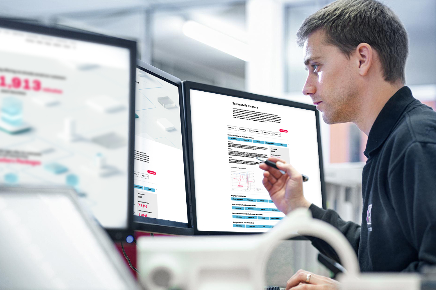 Decisionmaker looking at digital references